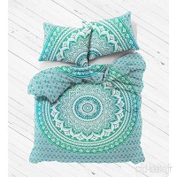 Exclusive Green ombre mandala Duvet Cover With Pillowcases By Labhanshi  Indian Reversible Duvet Cover  Mandala Duvet Cover  Queen size Duvet - B01N8QPUN1